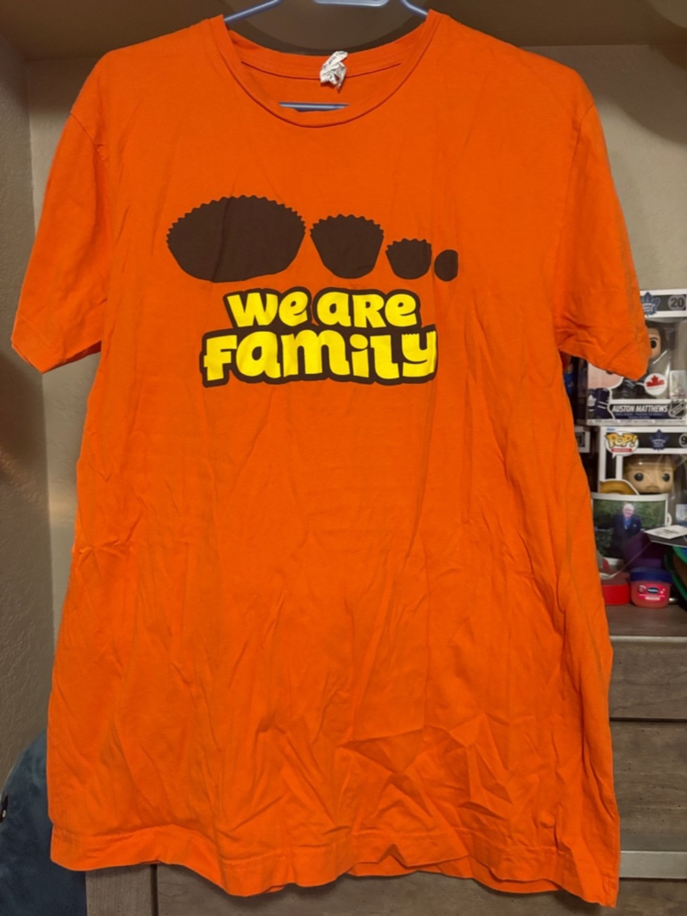 Orange 'We Are Family' Graphic Short Sleeve Tee